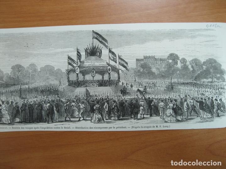 Coleccionismo: Retorno de las tropas de la guerra contra Brasil, a Asunci&oacute;n (Paraguay), circa 1865