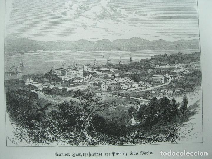 Coleccionismo: Vista de una ciudad en Sao Paulo (Brasil), 1872