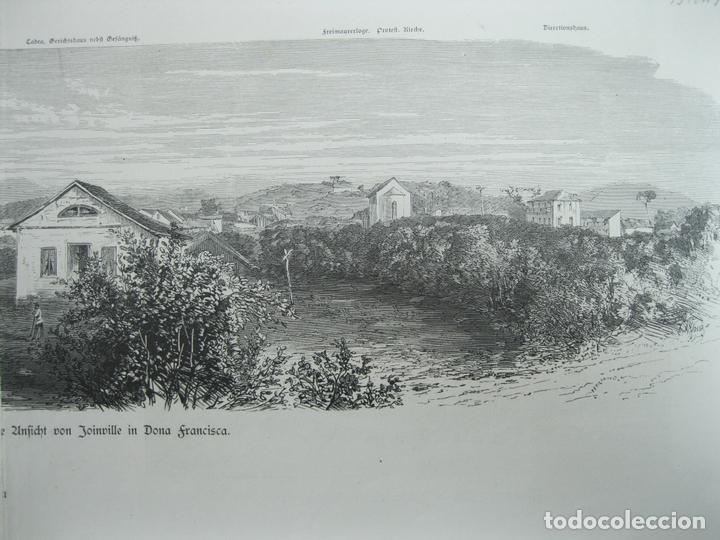 Sammelleidenschaft Papier: Vista de Joinville ( Brasil) y rio Paraguay. 1880
