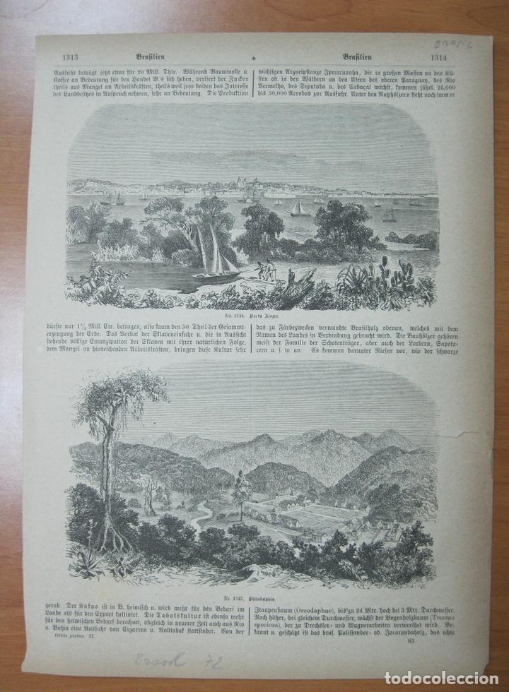 Sammelleidenschaft Papier: Vista de la ciudad de Porto Alegre y lugar de Filadelfia (Brasil),1872.