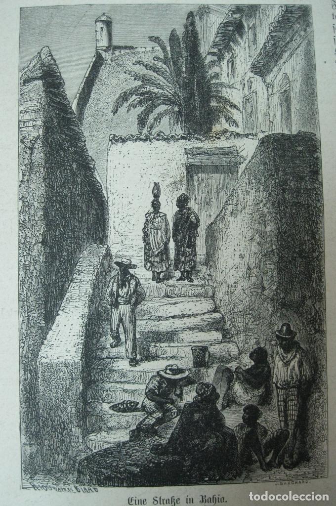 Coleccionismo: Vista de una calle de la ciudad de Salvador de Bah&iacute;a (Brasil), 1873.