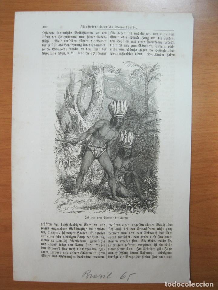 Coleccionismo: Cazadores ind&iacute;genas (Brasil), 1865 - Foto 1