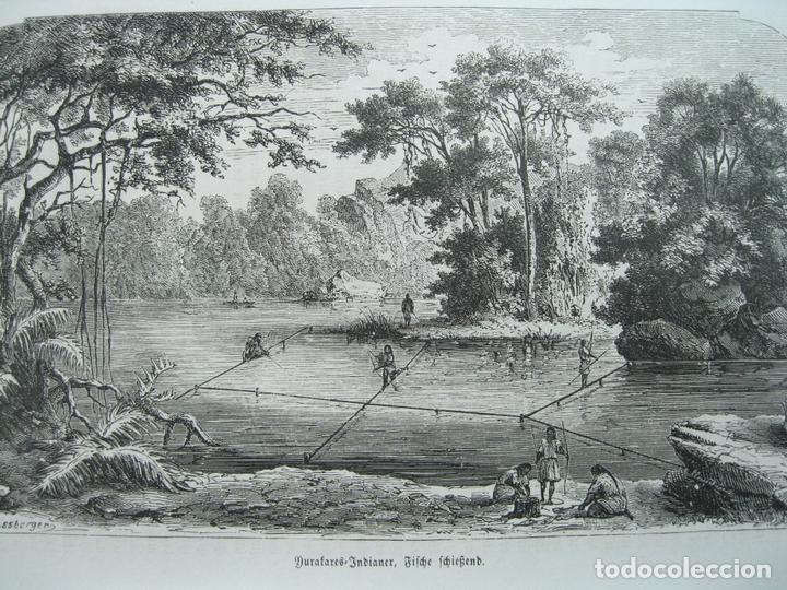 Collezionismo: Ind&iacute;genas pescando a orillas de un r&iacute;o (Brasil), 1865
