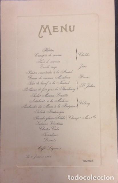 Coleccionismo: MENU, 1906 FRANCES