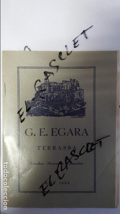 Collecting paper: ANTIGUA  REVISTA  DE  G. E  .  EGARA  TERRASSA  OCTUBRE -  NOVEMBRE - DESEMBRE  - ANY  1933 -