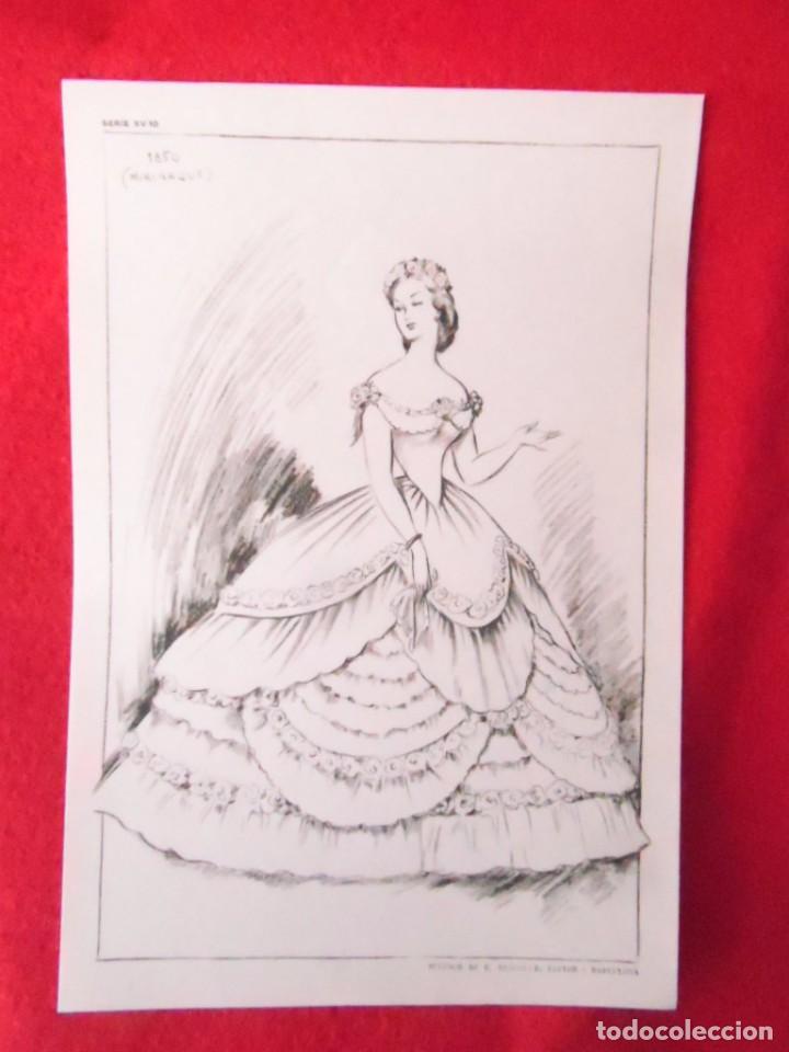 dibujo vestido miriñaque 1850 - venta todocoleccion