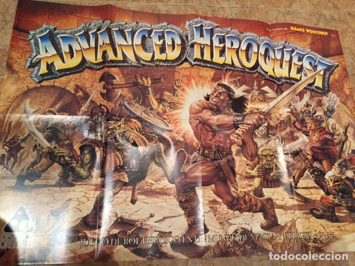 Coleccionismo: P&oacute;ster Advanced Heroquest - Foto 1