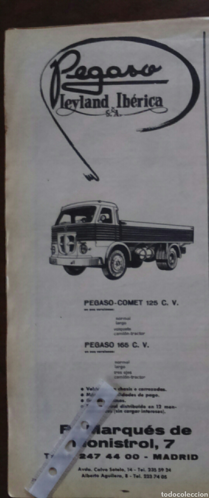 Coleccionismo: Publicidad camion Pegaso Comet de Leyland Iberica de 1962