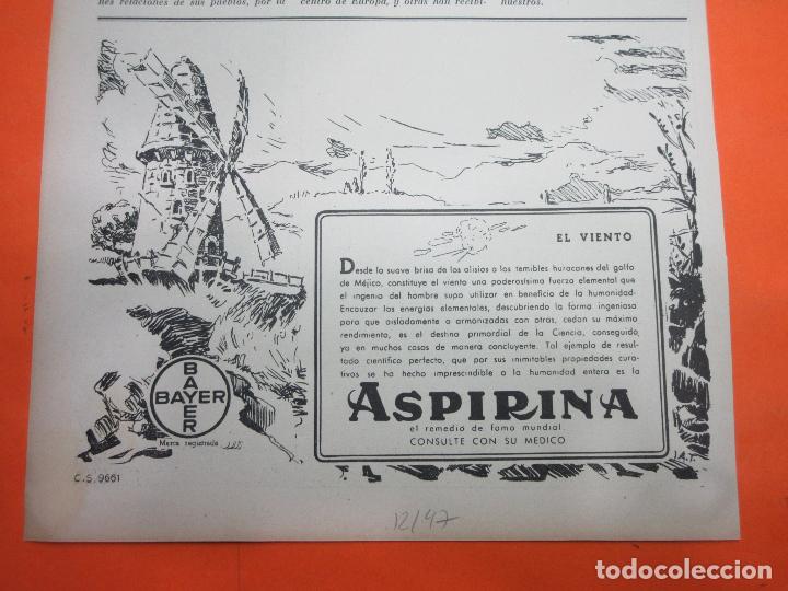 Colecionismo: PUBLICIDAD 1947 - COLECCION MEDICINAS - BAYER ASPIRINA