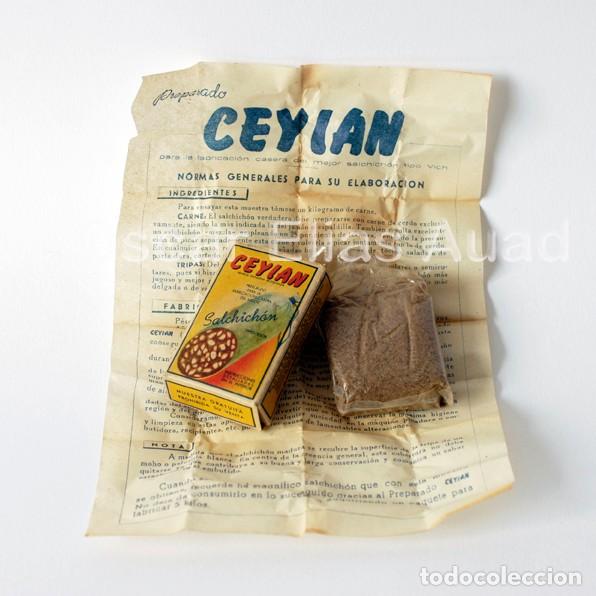 Collectionnisme: Antigua muestra gratis de preparado para salchich&oacute;n. Marca CEY-LAN. Hecho en Valencia. Mide 6 x 3,6