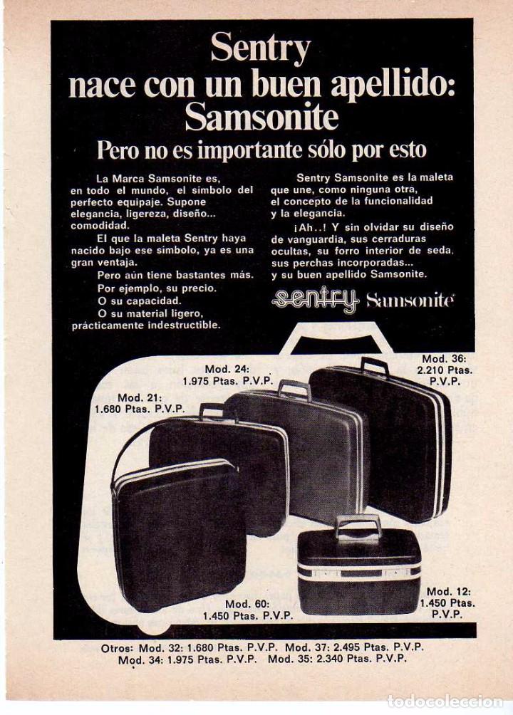 Coleccionismo: ANUNCIO PUBLICIDAD MALETAS SAMSONITE