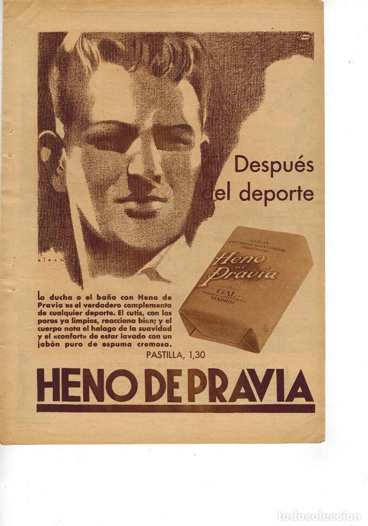 Collecting paper: A&Ntilde;O 1935 RECORTE PRENSA PUBLICIDAD PASTILLA DE JABON HENO DE PRAVIA PERFUMERIA GAL MADRID
