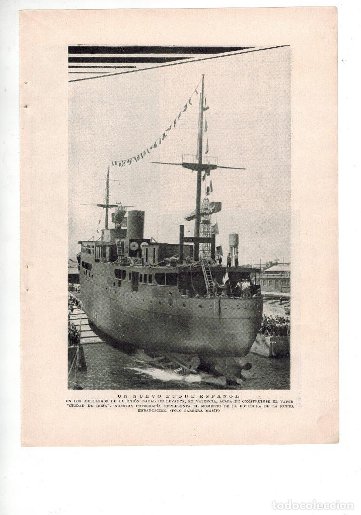 Collecting paper: A&Ntilde;O 1932 RECORTE PRENSA VAPOR CIUDAD DE IBIZA NUEVO BUQUE ESPA&Ntilde;OL ASTILLEROS UNION NAVAL LEVANTE