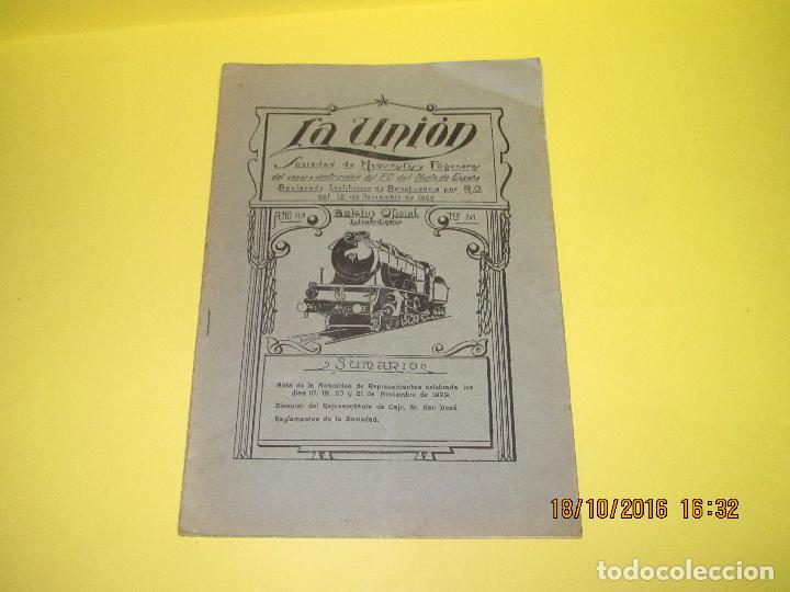 Coleccionismo: Antiguo Boletin *LA UNION* Sociedad de Maquinistas y Fogoneros de Ferrocarriles del Norte de Espa&ntilde;a