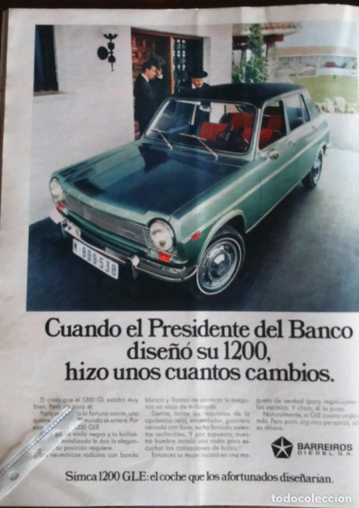 Coleccionismo: Publicidad automovil Simca 1200 Barreiros de 1970