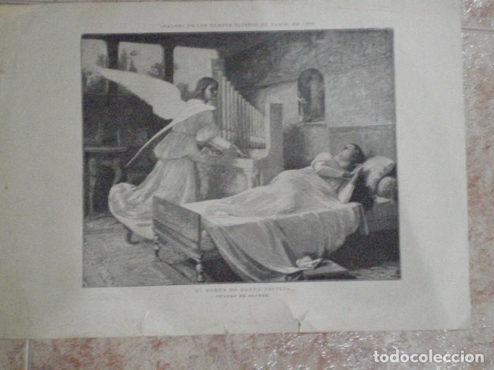 Coleccionismo: LAMINA EL SUE&Ntilde;O DE SANTA CECILIA DEL CUADRO DEAZAMBE. PARIS SALON CAMPOS ELISIOS 1892