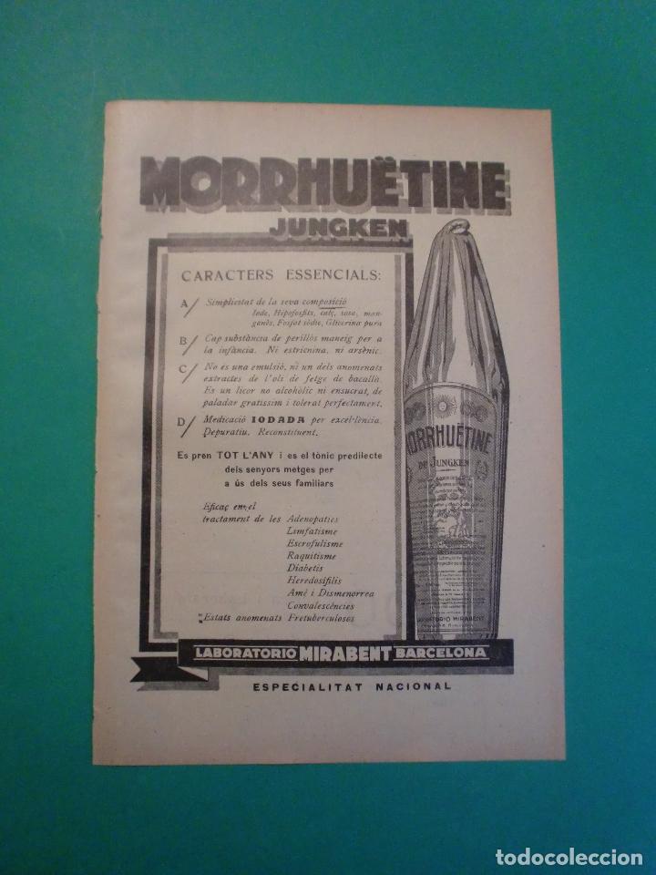 Collecting paper: MORRHU&Euml;TINE JUNGKEN LABORATORIO MIRABENT BARCELONA - PAIDO PRODUCTES DIETETICS - 1.935