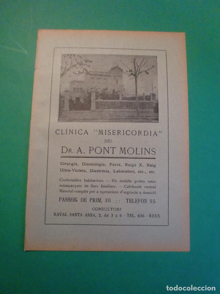 Collecting paper: CL&Iacute;NICA MISERICORDIA DEL DR. A. PONT MOLINS REUS - 1.935