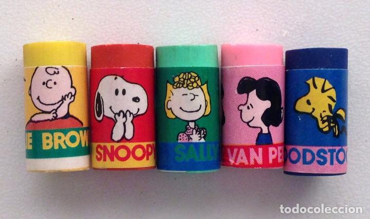 Coleccionismo: Gomas de borrar Snoopy Peanuts, a&ntilde;os 80, goma Charlie Brown, Lucy Van Pelt, Sally Brown, Woodstock