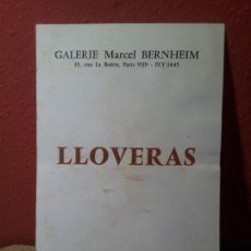 Coleccionismo: DÍPTICO INVITACION EXPOSICION LLOVERAS EN GALERIE MARCEL BERNHEIM PARIS FRANCIA, 1963-- 