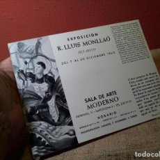 Coleccionismo: INVITACION EXPOSICION LLUIS MONLLAO RETABLOS - SALA DE ARTE MODERNO BARCELONA, 1963 -TARGETA 