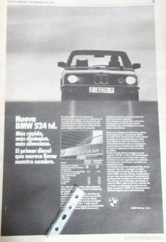 Coleccionismo: Publicidad automovil Bmw 524 de 1983