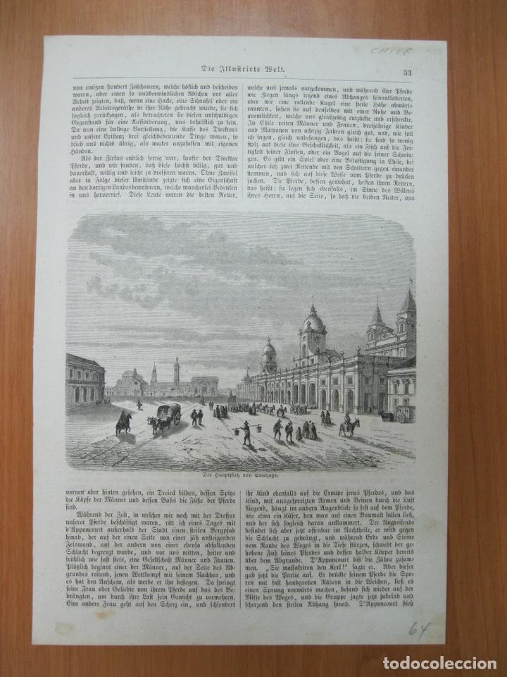Coleccionismo: La plaza mayor de  Santiago de Chile (Am&eacute;rica), 1864