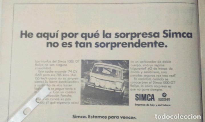 Coleccionismo: Publicidad automovil Simca 1000 Barreiros Chrysler de 1972