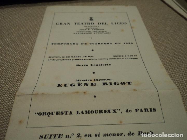 Collezionismo: gran teatro del liceo temporada de cuaresma 1950 georges ales y robert gendres