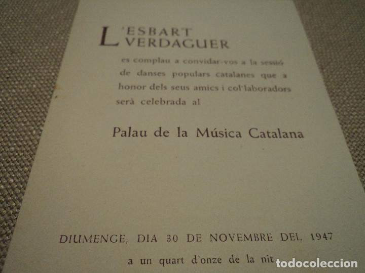 Collezionismo: l&acute;esbart verdaguer al palau de la musica catalana 1947