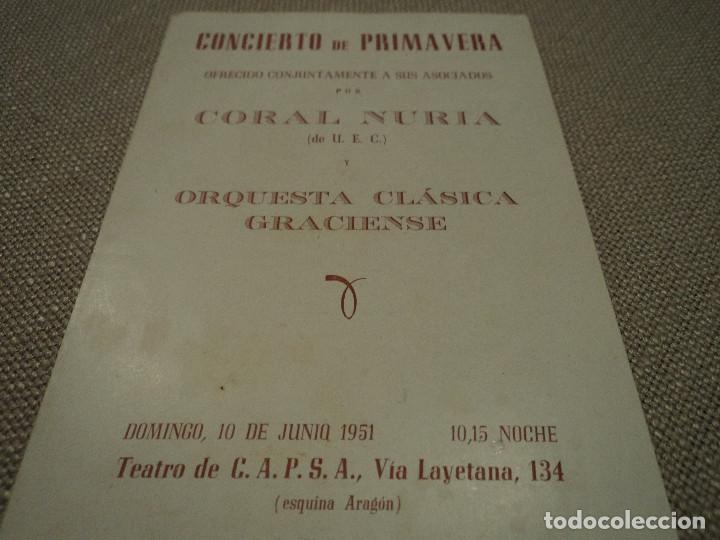 Collezionismo: orquesta clasica graciense concierto de primavera 1951 margarita duvet y antonia jorda