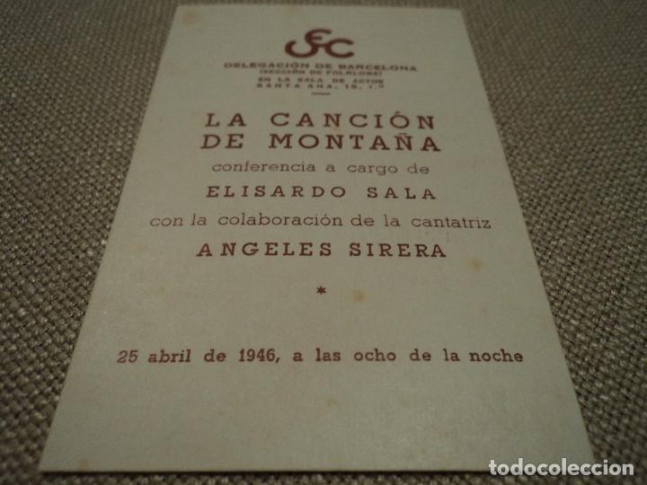 Collezionismo: la cancion de la monta&ntilde;a conferencia de lisardo sala y angeles sirera 1946