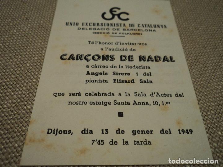 Collezionismo: unio excursionista de catalu&ntilde;a can&ccedil;ons de nadal angeles sirera y elisard sala 1949