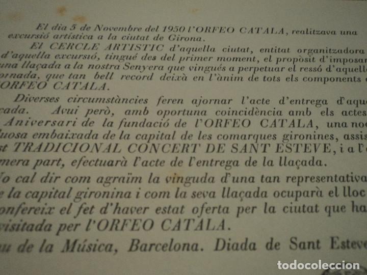 Collezionismo: orfeo catala recibe en el palau de la lazada por parte del cercle artistic de girona 1951