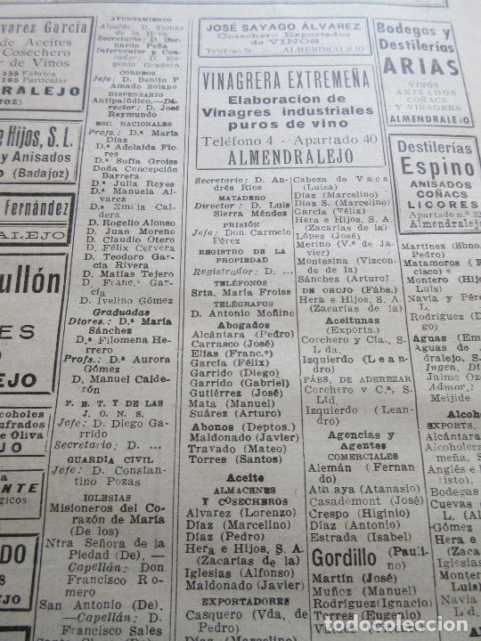 Coleccionismo: BADAJOZ 1947 - ALMENDRALEJO - - Foto 2
