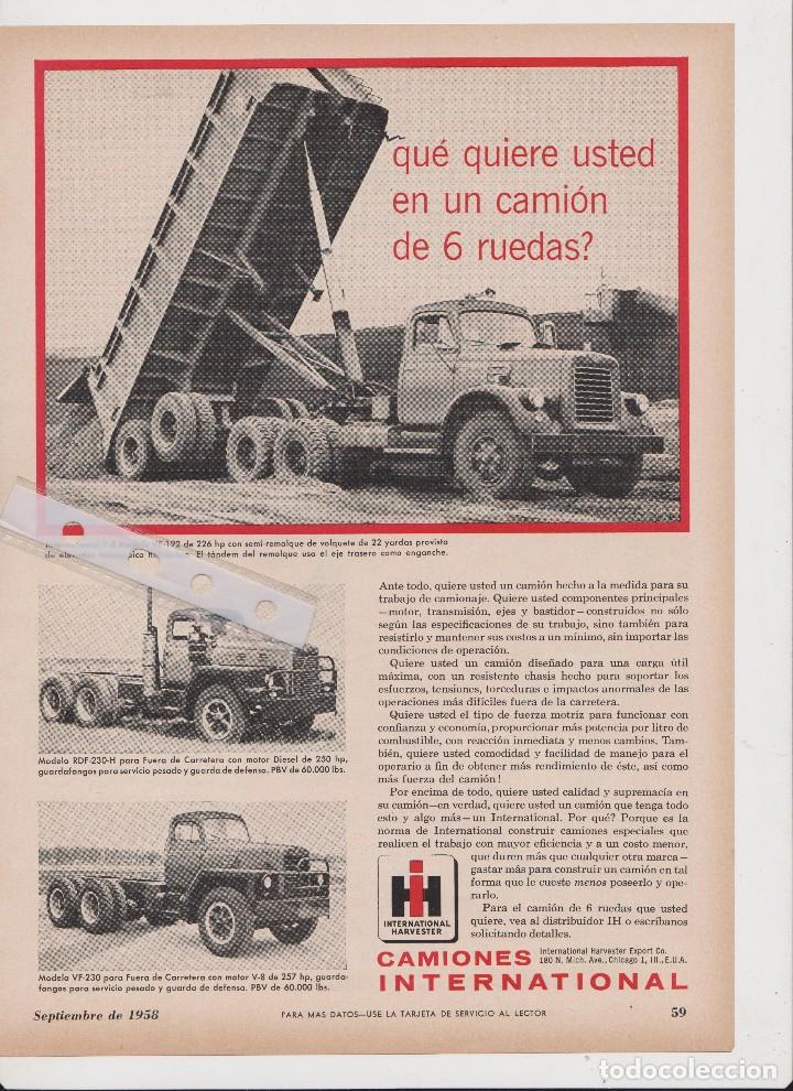 Collectionnisme: Publicidad camion americano International de 1958