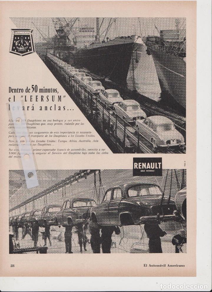 Coleccionismo: Publicidad Automovil Renault Dauphine de 1957