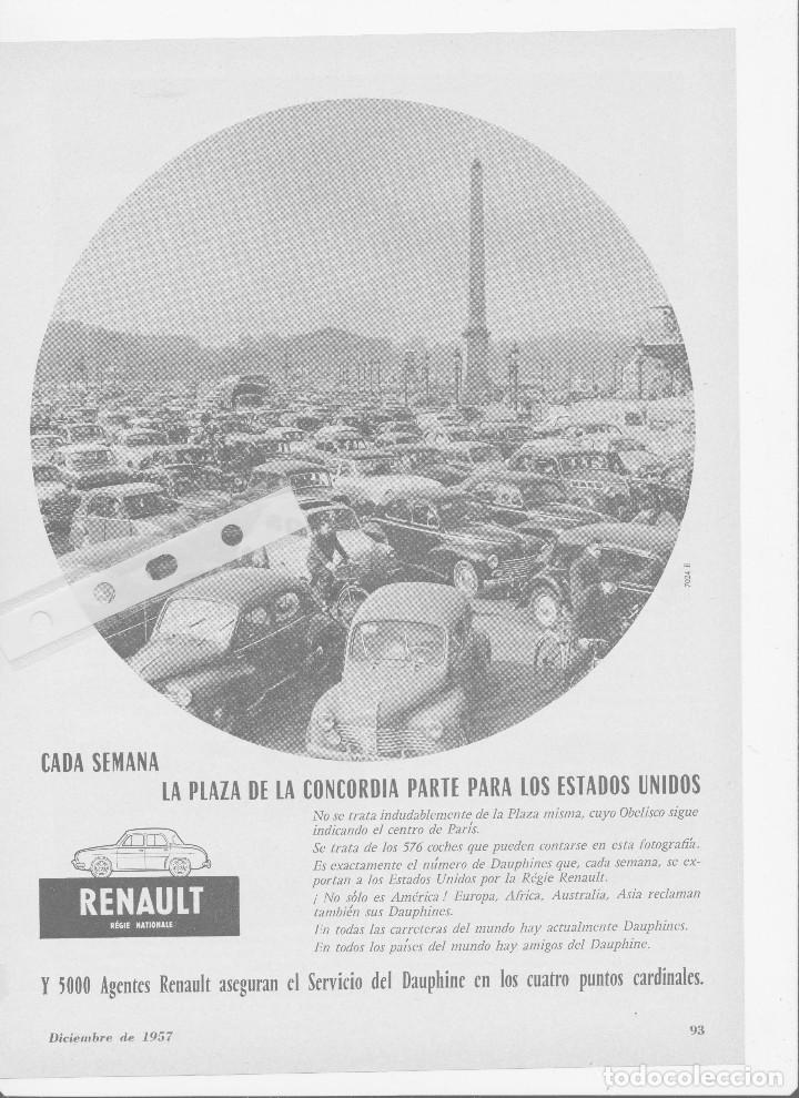 Coleccionismo: Publicidad Automovil Renault Dauphine de 1957