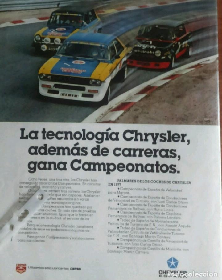 Coleccionismo: Publicidad Automovil Chrysler de 1978 Simca 1000 1200