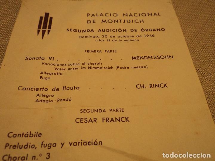Collezionismo: palacio nacional de montjuich segunda audicion de organo juan su&ntilde;e sintes 1946