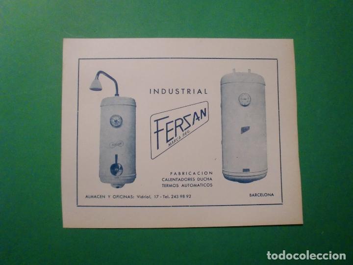 Collecting paper: INDUSTRIAL FERSAN FABRICACION CALENTADORES DUCHA TERMOS AUTOMATICOS BARCELONA - 1.967