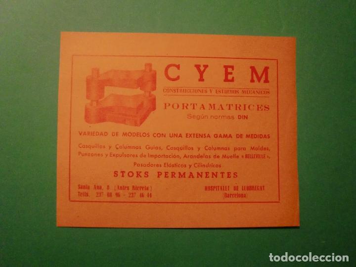 Collezionismo: CYEM CONSTRUCCIONES Y ESTUDIOS PERMANENTES PORTAMATRICES - HOSPITALET DE LLOBREGAT - 1.967