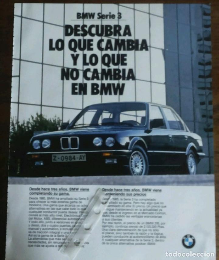 Coleccionismo: Publicidad automovil Bmw Serie 3 a&ntilde;os 80