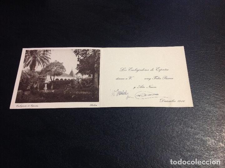 Coleccionismo: AUTOGRAFO NICOL&Aacute;S FRANCO BAHAMONDE HERMANO MAYOR DE FRANCISCO FRANCO EN FELICITACI&Oacute;N. 1956