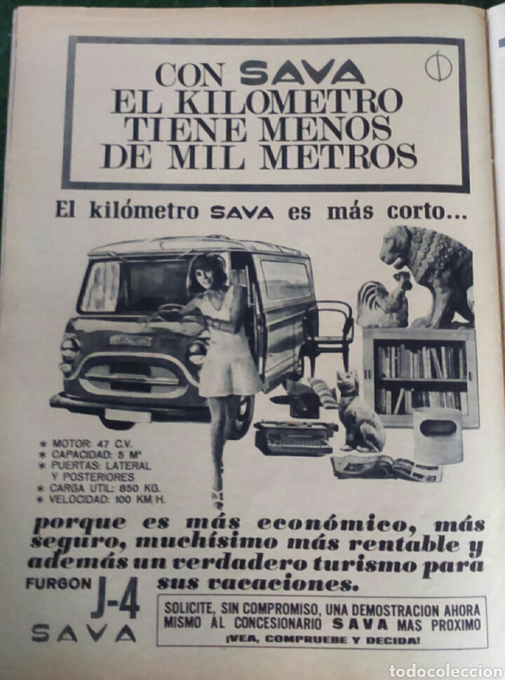 Coleccionismo: Publicidad Furgoneta Sava J 4 de 1969