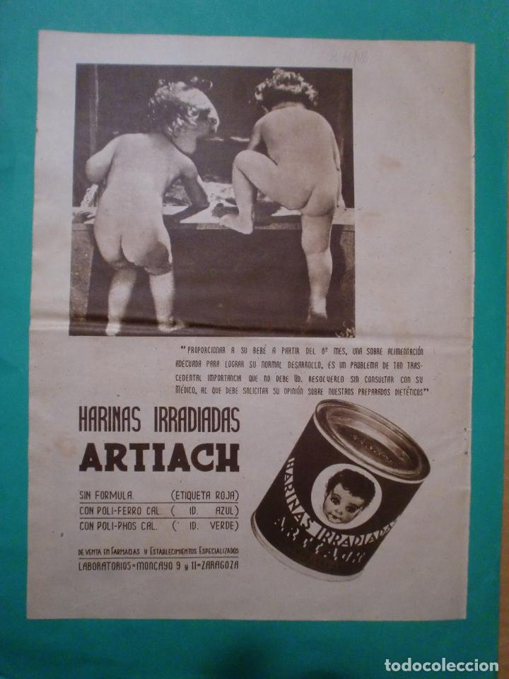 Colecionismo: HARINAS IRRADIADAS ARTIACH LABORATORIOS MONCAYO ZARAGOZA - 20/1/1940