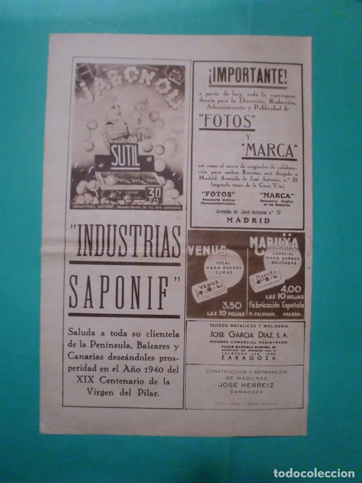 Coleccionismo: INDUSTRIAS SAPONIF JABONOL SUTIL ZARAGOZA - HOJAS DE AFEITAR VENUS Y MARUXA MALAGA - 6/1/1940