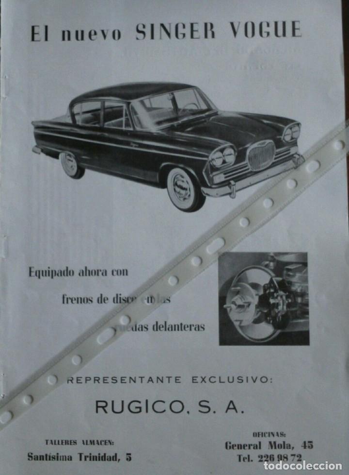 Coleccionismo: Publicidad automovil Singer Vogue a&ntilde;os 60
