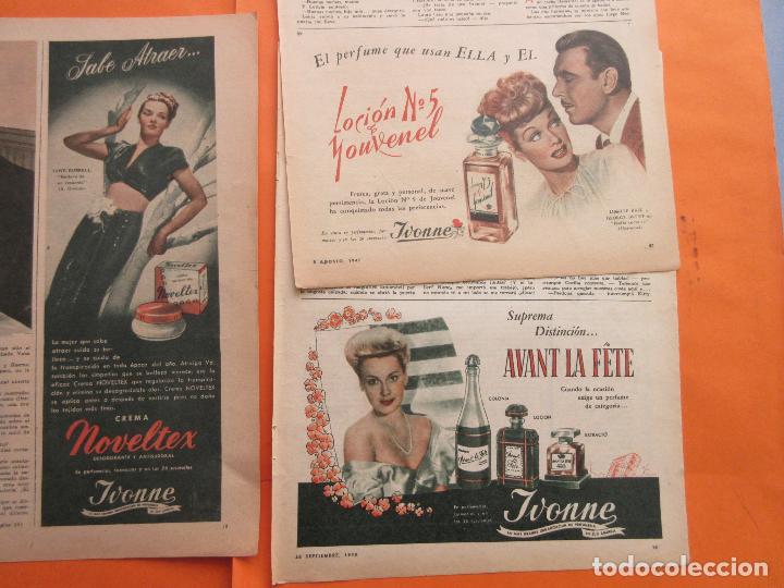Collecting paper: PUBLICIDAD 1947-1948 - COLECCION PERFUMES - LOTE 3 JANE RUSELL GEORGE BRENT PERFUME IVONNE ARGENTINA