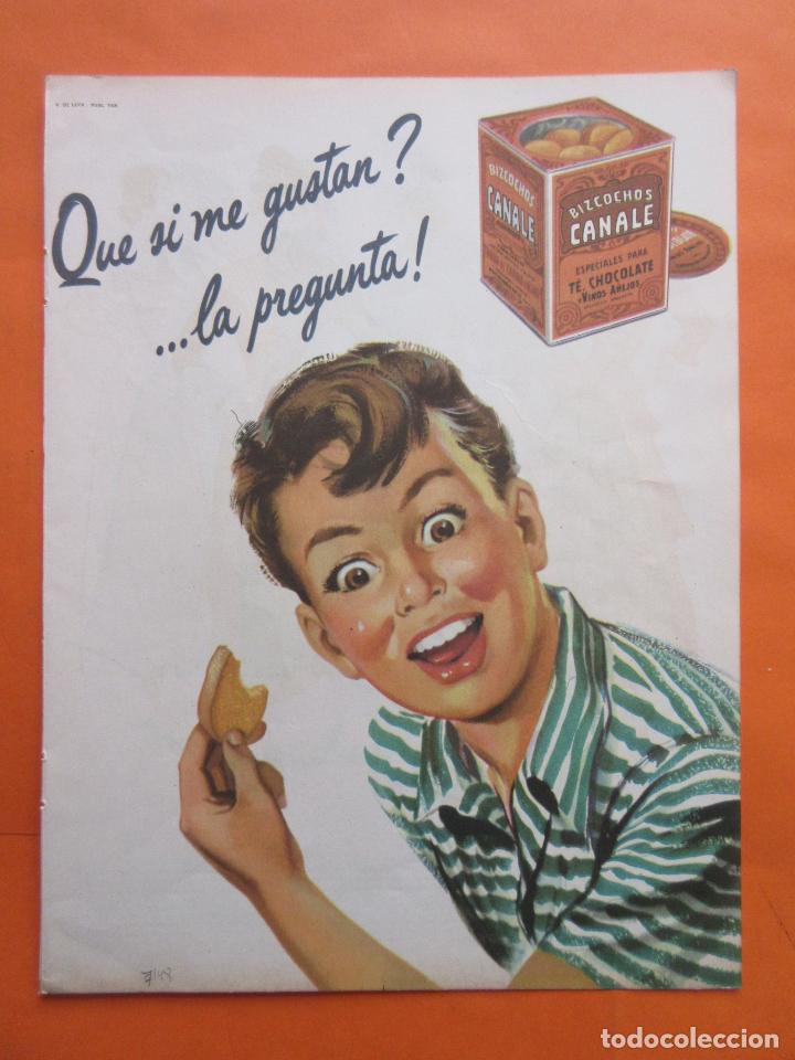 Sammelleidenschaft Papier: PUBLICIDAD 1948 - COLECCION COMIDAS - BIZCOCHOS CANALE - ARGENTINA